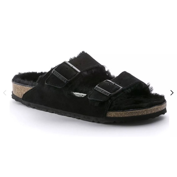 NEW Black Shearling Birkenstocks (Size 37) - Picture 2 of 9